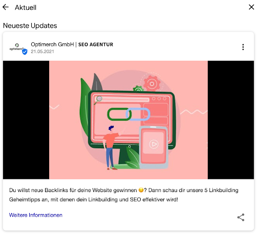 Google My Business Post Funktion